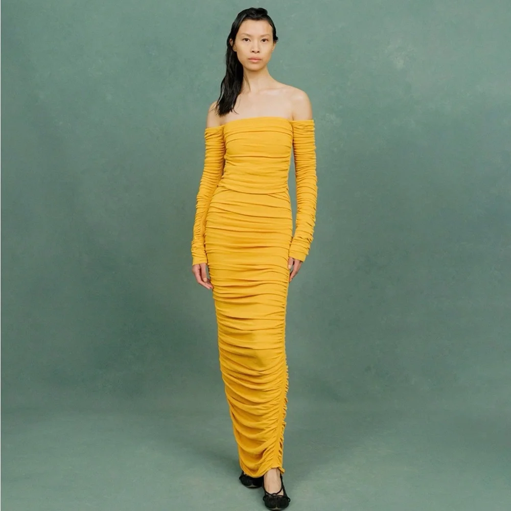 Altuzarra Asgard Goldenrod Long Sleeve Ruched Sweater Size Small Designer - Picture 5 of 9